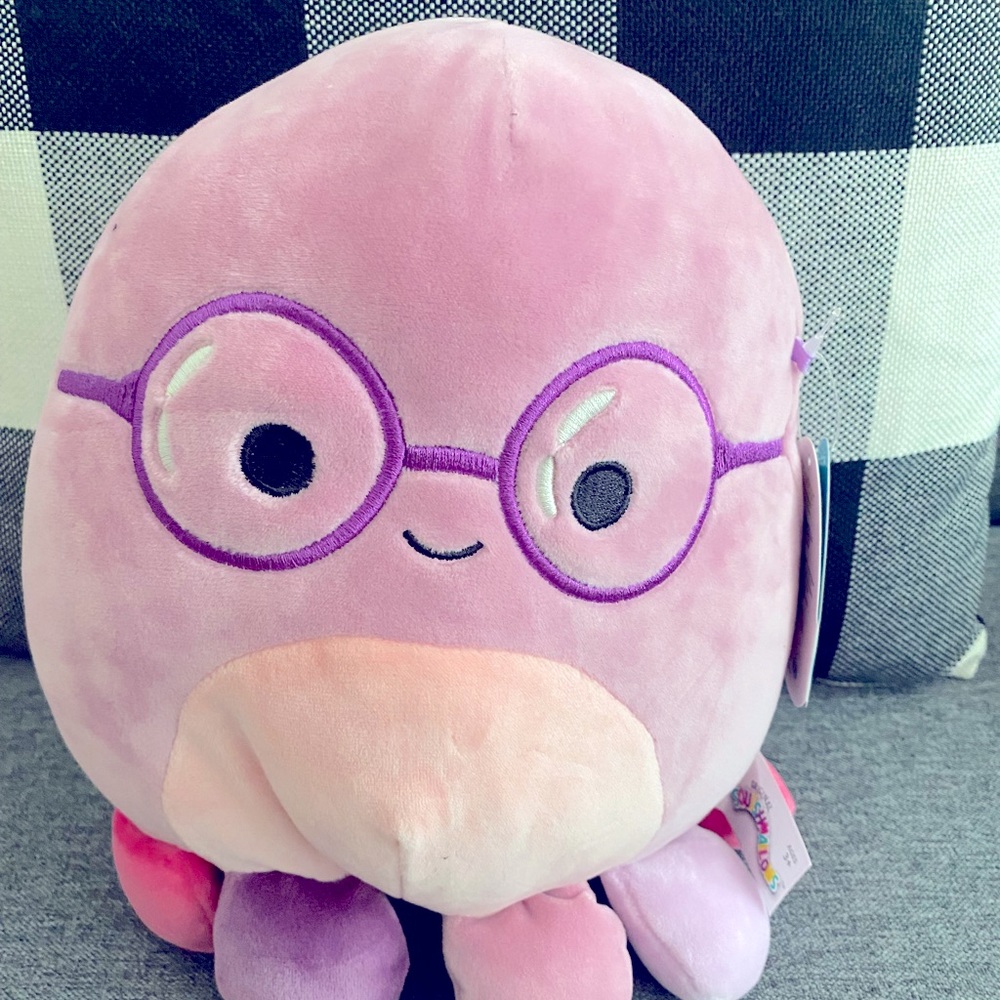 Octopus Squishmallow with glasses